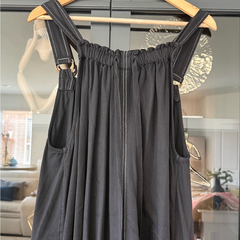 Free People Black Maxi Barrel Dress with Pockets and adjustable straps - Picture 5 of 6